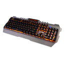 Wired Gaming Keyboard Mechanical Feel Keys Multimedia Backlit w/Phone Holder- Gray