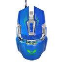 3200DPI Wired Gaming Mouse With LED Light Mechanical Macros For Laptop Blue