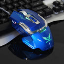 3200DPI Wired Gaming Mouse With LED Light Mechanical Macros For Laptop Blue