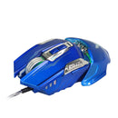 3200DPI Wired Gaming Mouse With LED Light Mechanical Macros For Laptop Blue