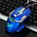 3200DPI Wired Gaming Mouse With LED Light Mechanical Macros For Laptop Blue