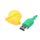 USB Flash Drive High Read Speed Memory Storage for Laptop Yellow Rose Shape 8GB