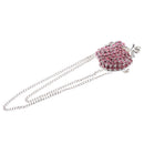 Jewelry Crystal USB 2.0 Flash Drive U Disk For PC Laptop Pink Necklace 64GB