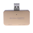 USB3.0 Micro USB Combo USB HUB SD/TF Card Reader With OTG For Laptop Gold
