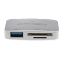 USB3.0 Micro USB Combo USB HUB SD/TF Card Reader With OTG For Laptop Silver