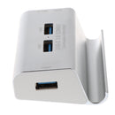 USB3.0 4-Port Hub Card Reader+Phone Holder Super Speed Aluminum for SD TF Silver