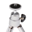 360Â° Rotation Mini Tabletop Extendable Selfie Tripod Stand for Camera iPhone Samsung Silver