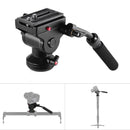 Video Tripod Fluid Head With Handle Quick Release Plates For Canon Nikon