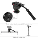 Video Tripod Fluid Head With Handle Quick Release Plates For Canon Nikon