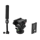 Video Tripod Fluid Head With Handle Quick Release Plates For Canon Nikon