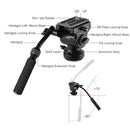 Video Tripod Fluid Head With Handle Quick Release Plates For Canon Nikon