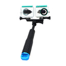 Monopod Selfie Stick With Dual Port Holder Kits For Double Sports DV Camera