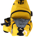 Yellow Men Casual Chest Bag Pack w/ Single Shoulder Strap Crossbody Travel Daypack