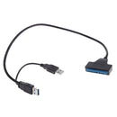 USB 3.0 to SATA 22Pin Adapter Y-Cable with USB Power Cable for 2.5" HDD SSD