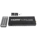 Video 4x1 HDMI Quad Multi-Viewer with Seamless Switcher Selector 3D 1080p
