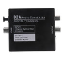 Digital Optical Coax to Analog L/R Audio Converter Adapter with Fiber Cable
