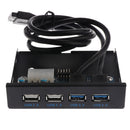 Front Panel USB 3.0 / 2.0 3.5 inch 4-Port USB HUB with 15 Pin SATA Power Connector for PC, Computer, USB Flash Drives