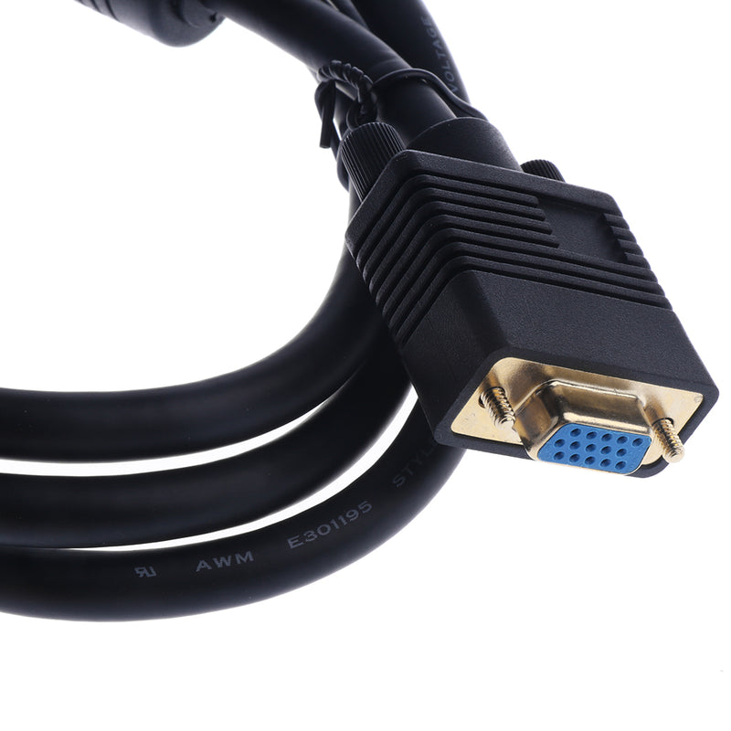 1.5m/5FT VGA Male To Female Video Monitor Cable Gold Plated For Projector