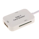USB 3.1 Type C Card Reader &Hub Adapter For SD Card/TF Card/Micro Card White