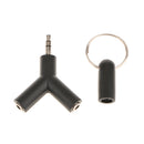 Y Shape 3.5mm Earphone Headphone Audio Splitter Male To Dual Female Adapter Black