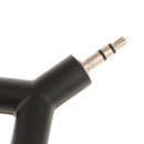 Y Shape 3.5mm Earphone Headphone Audio Splitter Male To Dual Female Adapter Black
