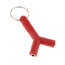 3.5mm Stereo Audio Jack Earphone Headphone 2-Way Y-Shape Splitter Adapter Red