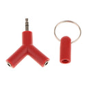 3.5mm Stereo Audio Jack Earphone Headphone 2-Way Y-Shape Splitter Adapter Red