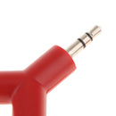 3.5mm Stereo Audio Jack Earphone Headphone 2-Way Y-Shape Splitter Adapter Red