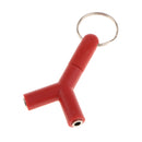 3.5mm Stereo Audio Jack Earphone Headphone 2-Way Y-Shape Splitter Adapter Red