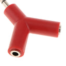 3.5mm Stereo Audio Jack Earphone Headphone 2-Way Y-Shape Splitter Adapter Red