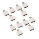 10 Pack Micro USB To USB2.0 Adapter Plug Mini OTG Converter For Android Mobile White