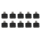10 Pack Micro USB To USB2.0 Adapter Plug Mini OTG Converter For Android Mobile Black