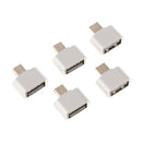 5 Pack Micro USB To USB2.0 Adapter Plug Mini OTG Converter For Android Mobile White