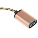 Micro USB 2.0 OTG Cable Braided On The Go Adapter for Android Smart Phones Gold