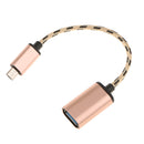 Micro USB 2.0 OTG Cable Braided On The Go Adapter for Android Smart Phones Gold
