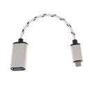 Micro USB Male to USB Female On-The-GO Host Cable Adapter for Samsung Galaxy Silver