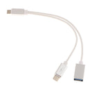 2 in 1 Type-C Splitter to USB-C & USB 3.0 Female OTG Data Charging Cable Silver