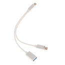 2 in 1 Type-C Splitter to USB-C & USB 3.0 Female OTG Data Charging Cable Silver