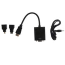HDMI to VGA Adapter, 3 In 1 Mini HDMI, Micro HDMI HDMI Male to VGA Female Adapter Converter Cable + Audio Output