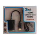 HDMI to VGA Adapter, 3 In 1 Mini HDMI, Micro HDMI HDMI Male to VGA Female Adapter Converter Cable + Audio Output