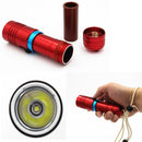 Portable Diving Torch Flashlight LED Underwater 100M Photography Photo Video Red