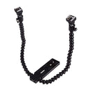 Flexible Arm Dual Clamp Hot Shoe Flash Bracket Holder For Canon Nikon Camera