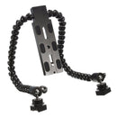 Flexible Arm Dual Clamp Hot Shoe Flash Bracket Holder For Canon Nikon Camera