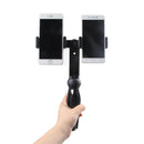Tabletop Mini Tripod Camera Stand Holder w/ Dual Phone Clip Holder for DSLR