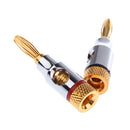 2 Pieces Banana Plugs Audio Jack 24k Gold Screw Speaker Connector with Hole