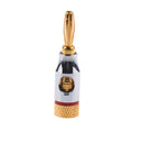 2 Pieces Banana Plugs Audio Jack 24k Gold Screw Speaker Connector with Hole