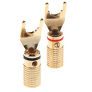2 Pieces Banana Plugs Audio Jack 24k Gold Y Type Screw Speaker Connector