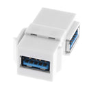 5Pieces USB 3.0 Keystone Jack Inserts USB Female to USB Female Adapter White