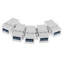 5Pieces USB 3.0 Keystone Jack Inserts USB Female to USB Female Adapter White