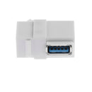 5Pieces USB 3.0 Keystone Jack Inserts USB Female to USB Female Adapter White